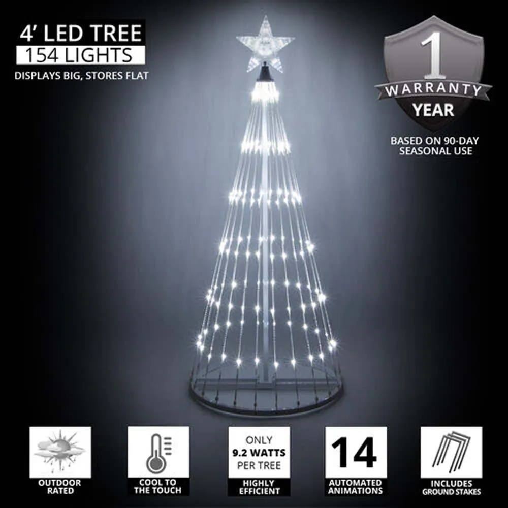 4-ft. Cool White LED Animated Outdoor Lightshow Christmas Tree