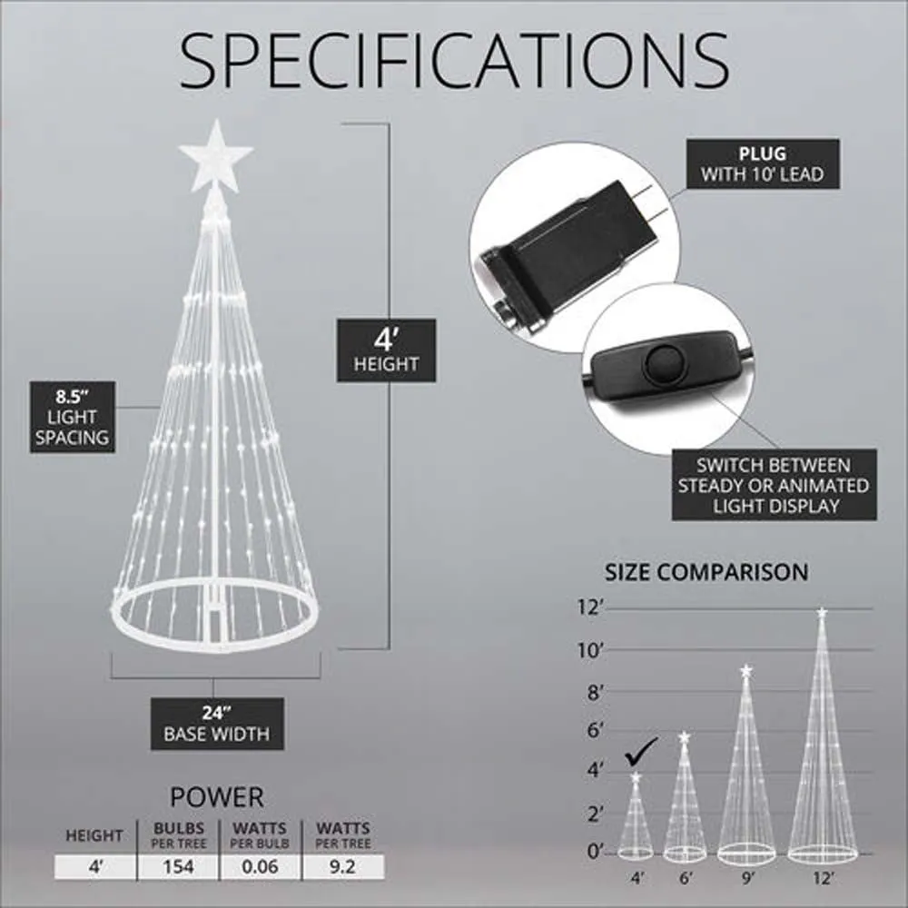4-ft. Cool White LED Animated Outdoor Lightshow Christmas Tree