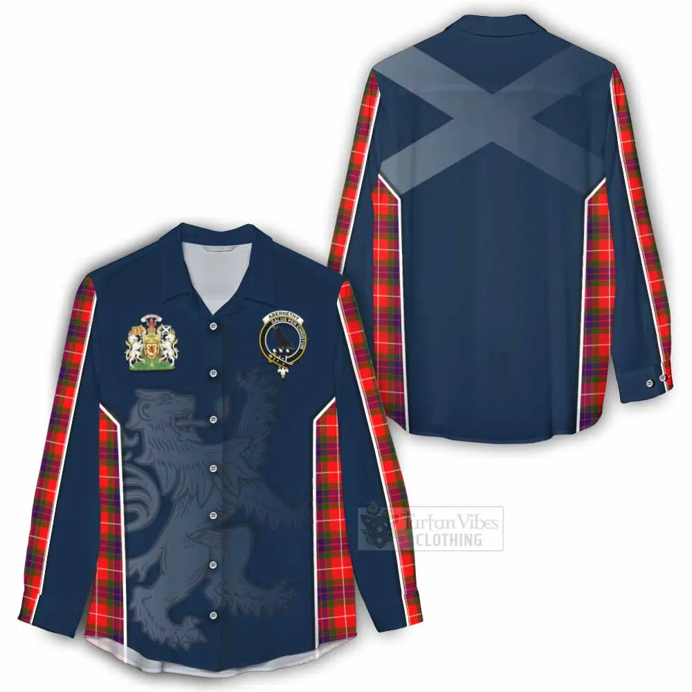 Abernethy Tartan Women's Casual Shirt with Family Crest and Lion Rampant Vibes Sport Style
