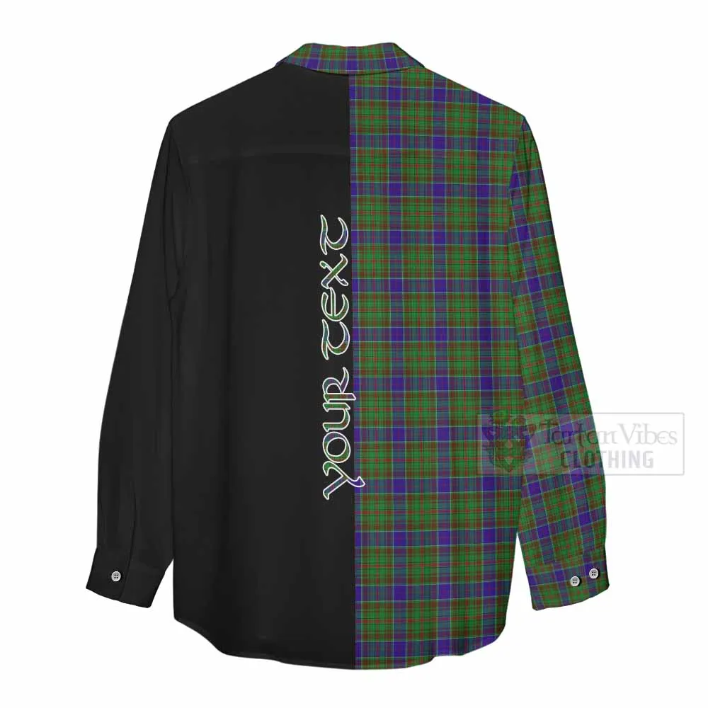 Adam Tartan Women's Casual Shirt with Family Crest and Half Of Me Style