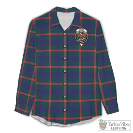 Agnew Tartan Women's Casual Shirt with Family Crest