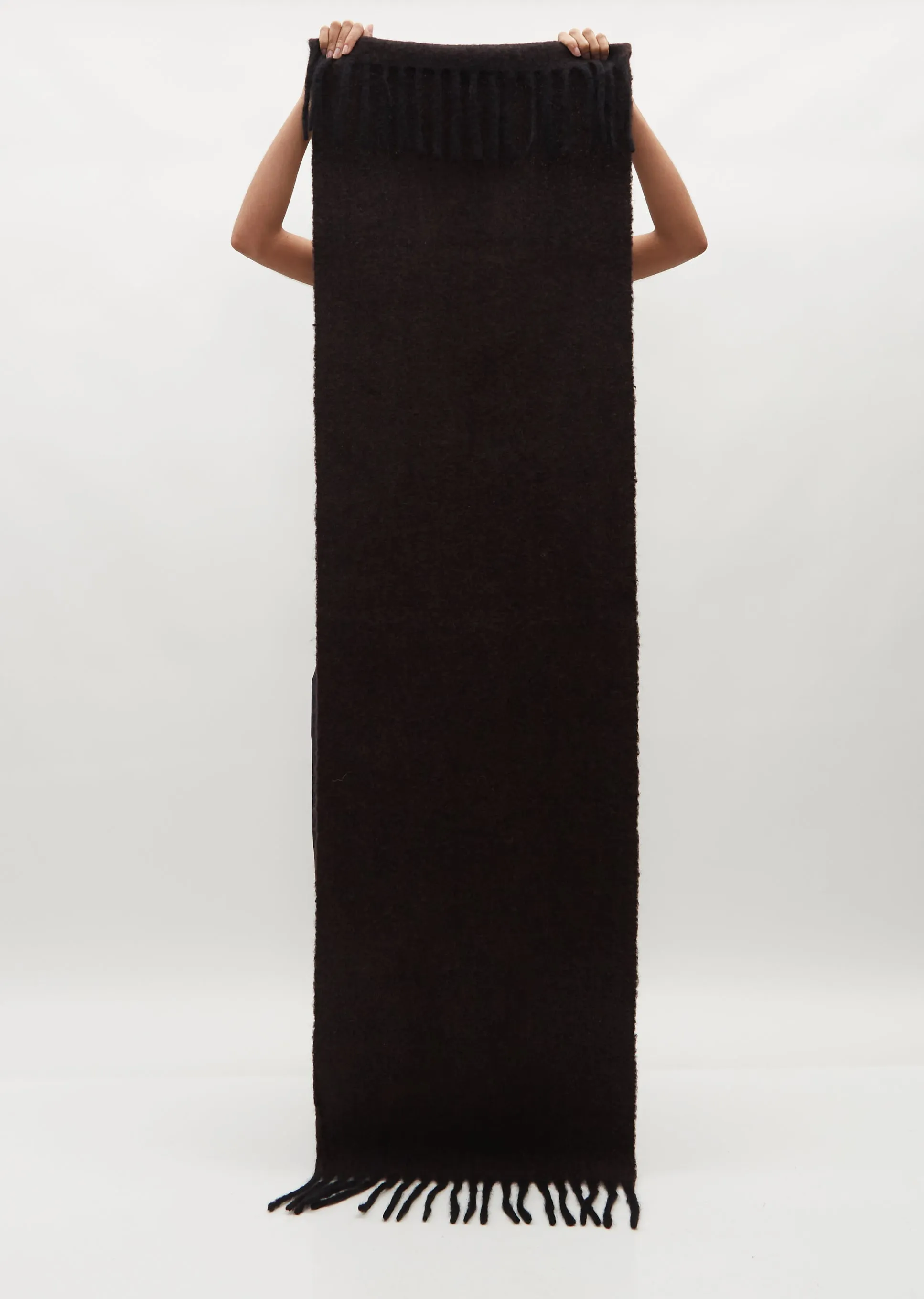 Alpaca Wool Scarf — Dark Brown