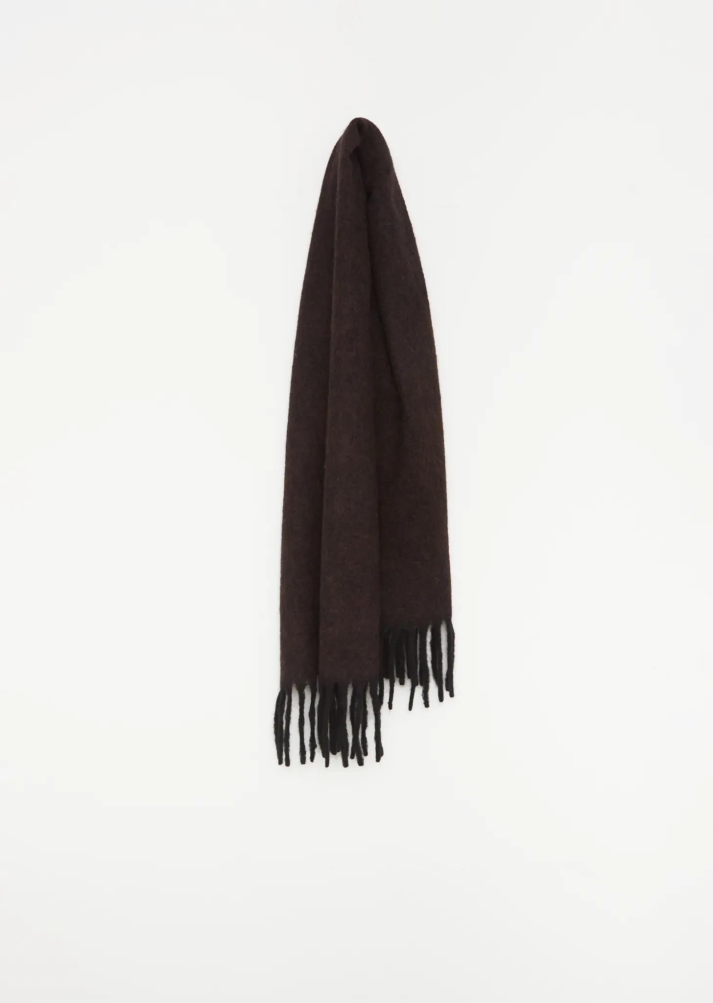 Alpaca Wool Scarf — Dark Brown