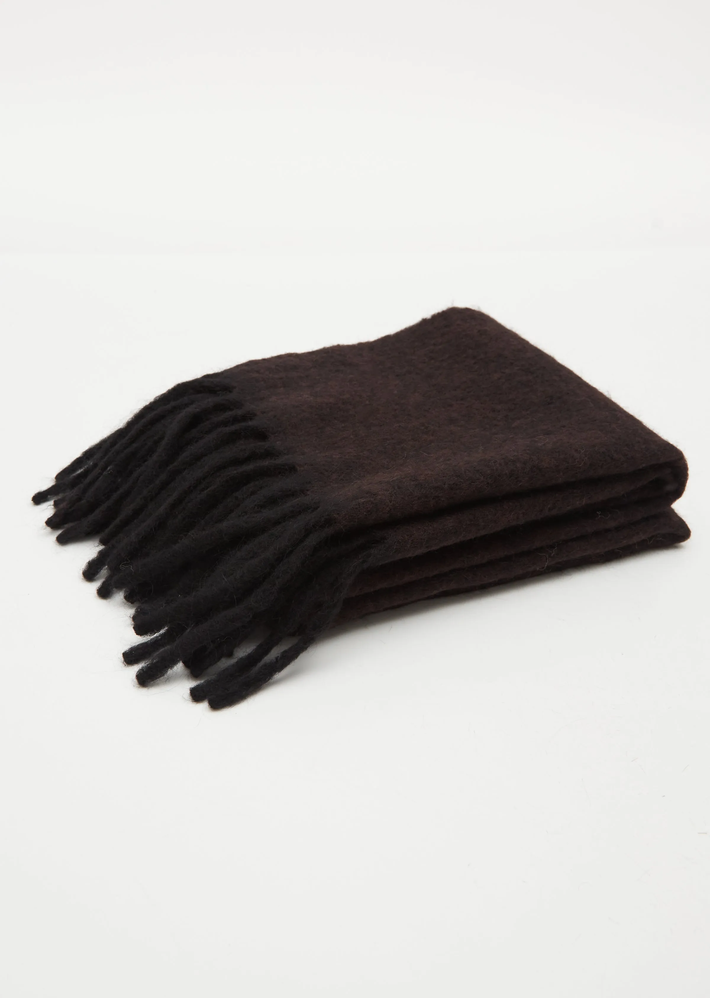 Alpaca Wool Scarf — Dark Brown