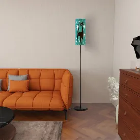 Atomic Starburst Teal Floor Lamp With Atomic Cat 50s Motif Torchiere Modern Standing Lamp