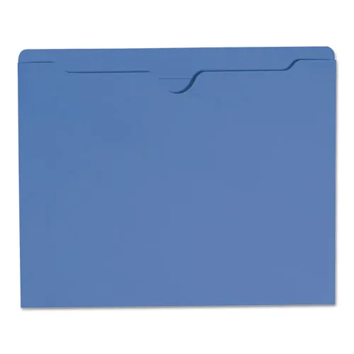 Colored File Jackets With Reinforced Double-ply Tab, Straight Tab, Letter Size, Blue, 100/box
