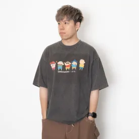 (EX485) Graphic Embroidery Back Pocket Tee