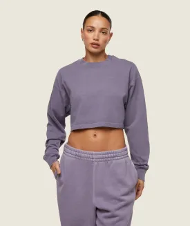 Gymshark everywear Cropped Long Sleeve Tee - Fog Purple