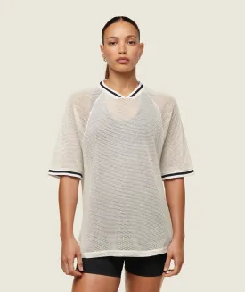 Gymshark everywear Mesh Layering Tee - Soft White/Black