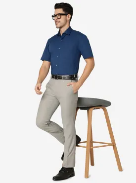 Peacock Blue Solid Regular fit Formal Shirt | JadeBlue