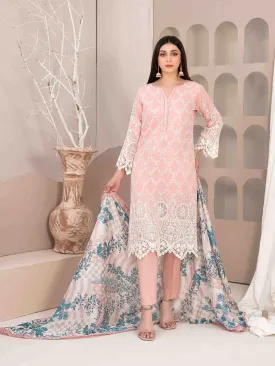 Tawakkal "Mehri" Fancy Embroidered Lawn Suit (D3069) - Pink